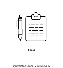 Exam icons set. Set of editable stroke icons.Vector set of Exam