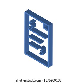 Exam isometric left top view 3D icon