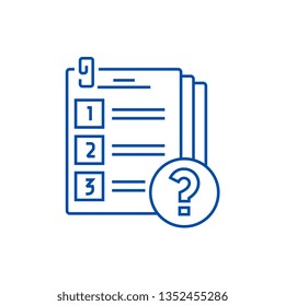 Exam line icon concept. Exam flat  vector symbol, sign, outline illustration.