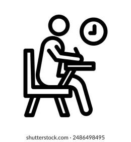 gráfico de Vector de ilustración de ícono de línea de examen. Ilustración de elemento simple gráfico de Vector, adecuado para App, Sitios web y presentaciones aisladas sobre fondo blanco