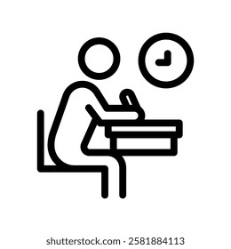 exam line icon illustration vector graphic. Simple element illustration vector graphic, suitable for app, websites, and presentations isolated on white background