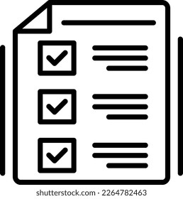 Exam Line Vector Icon Design