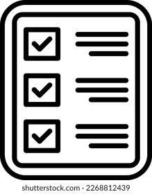 Exam Line Vector Icon Design