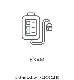 Exam linear icon. Exam concept stroke symbol design. Thin graphic elements vector illustration, outline pattern on a white background, eps 10.