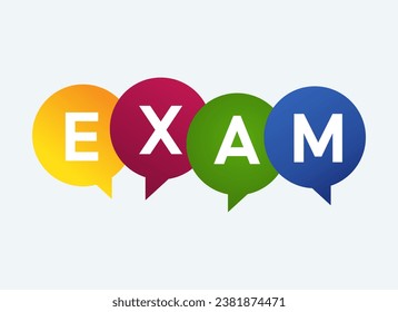 Exam logo isolated on white background