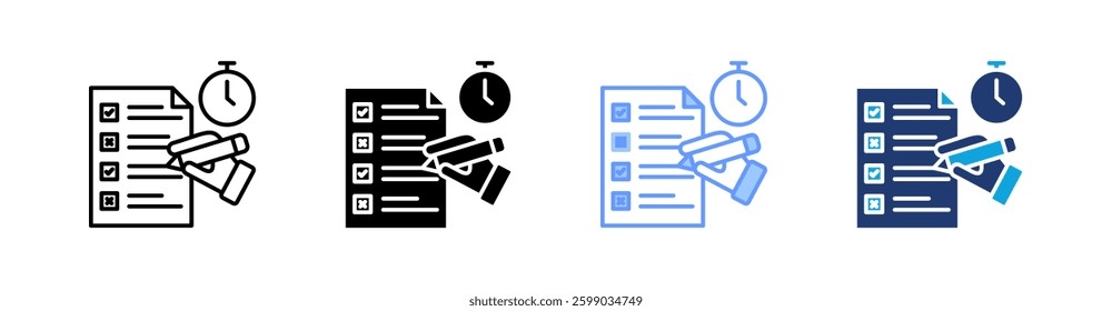 Exam Multi Style Icon Set Vector