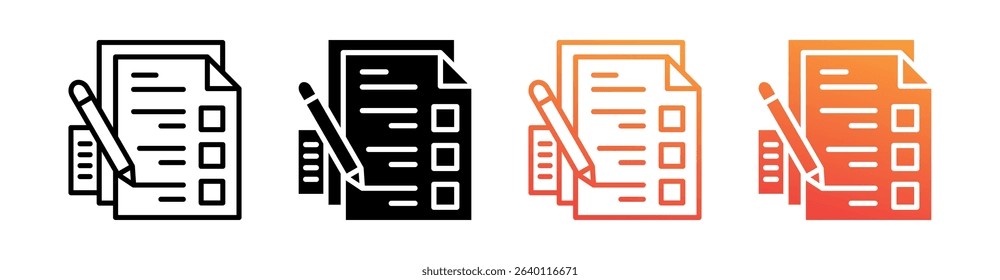 Exam Multi Style Icon Set Vector