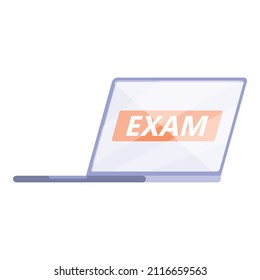 Exam online icon cartoon vector. Test computer. Digital form