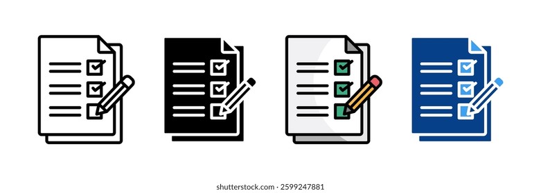 Exam Paper Icon Set Multiple Style Collection