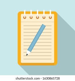Exam paper notebook icon. Flat illustration of exam paper notebook vector icon for web design
