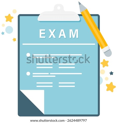 exam paper, school illustrations and school documents