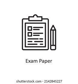 Exam Paper Vector Outline Icon Design Stock Vector (Royalty Free ...