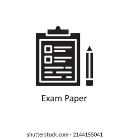 Exam Paper vector Solid Icon Design illustration. Educational Technology Symbol on White background EPS 10 File