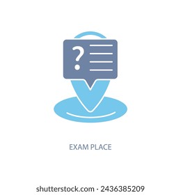 exam place concept line icon. Simple element illustration. exam place concept outline symbol design.