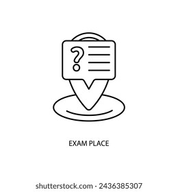 exam place concept line icon. Simple element illustration. exam place concept outline symbol design.