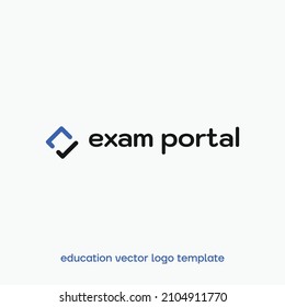 "Exam Portal" Education vector logo template design. Premium quality.