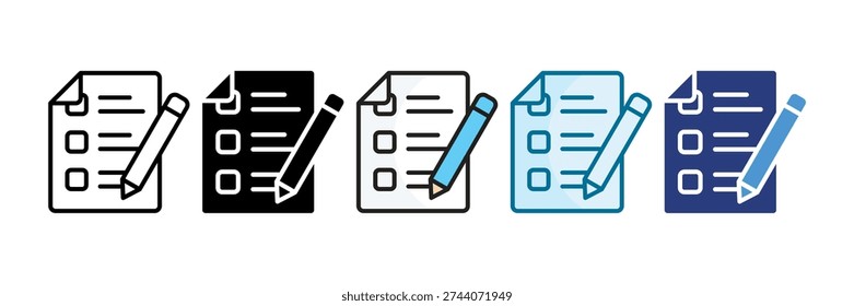 Exam Preparation Icon Set Multiple Style Collection