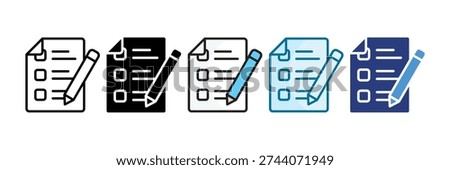 Exam Preparation Icon Set Multiple Style Collection