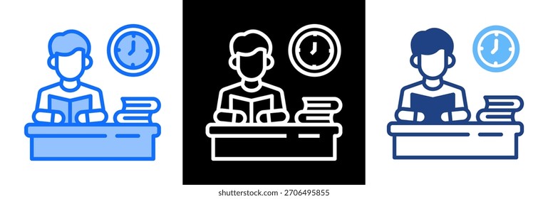 Exam Preparation Icon triplestyle Vector Illustration