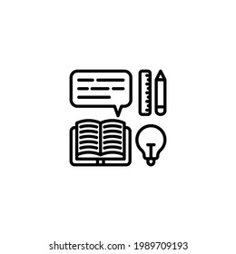 Icono de preparación de examen en vector. Logotipo
