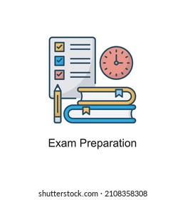 Exam Preparation vector Filled Outline Icon Design illustration. Educational Technology Symbol on White background EPS 10 File