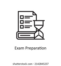 Exam Preparation vector Outline Icon Design illustration. Educational Technology Symbol on White background EPS 10 File