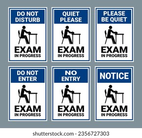 Exam in Progress Sign Set