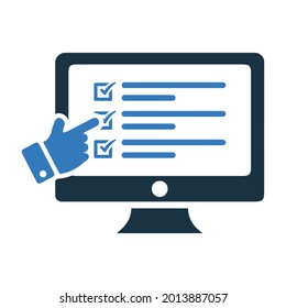 Exam, questionnaire, online icon. Simple editable vector illustration.