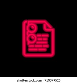 Exam red glowing neon ui ux icon. Glowing sign logo vector