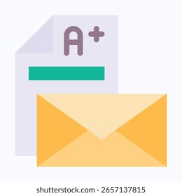 Exam Result, Email Vector Icon, Isolated Vector Flat Style Icon,