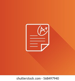 Exam result icon in Metro user interface color style. Education school student