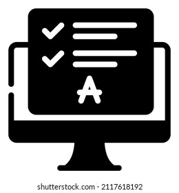 Exam result line icon. school test report vector outline sign.