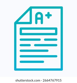 Icono del Vector del resultado del examen, icono aislado del estilo del degradado lineal del Vector,