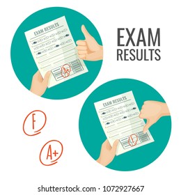 Exam Results With Excellent And Unsatisfactory Grades