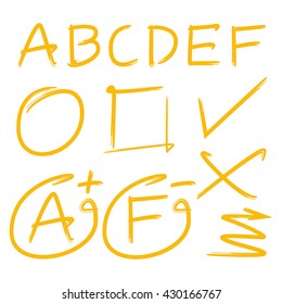 exam results, grade results and check marks