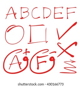 exam results, grade results and check marks