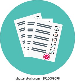Exam results, illustration, vector on a white background.