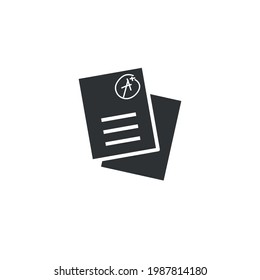 exam results paper vector icon A+ success excellent