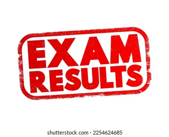 Exam Results text stamp, concept background