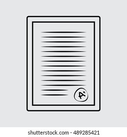 exam results A vector icon. Line style for web and mobile