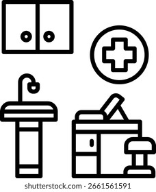 Sala de examen Línea Vector Icon Design