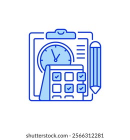 Exam Schedule Filled Line Icon. linear style sign for mobile concept and web design. Outline vector icon.