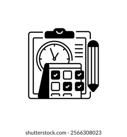 Exam Schedule Glyph Icon. linear style sign for mobile concept and web design. Outline vector icon.