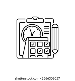 Exam Schedule Line Icon. linear style sign for mobile concept and web design. Outline vector icon.