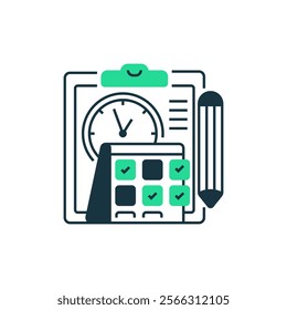 Exam Schedule Two Tone Color Icon. linear style sign for mobile concept and web design. Outline vector icon.