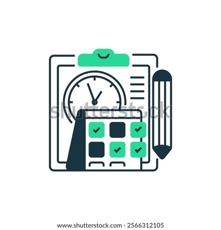 Exam Schedule Two Tone Color Icon. linear style sign for mobile concept and web design. Outline vector icon.