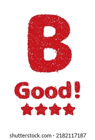 Exam score stamp vector illustration | Grade B