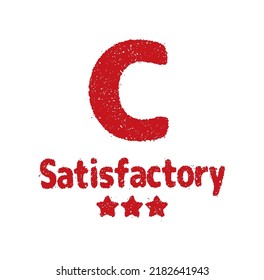 Exam score stamp vector illustration | Grade C
