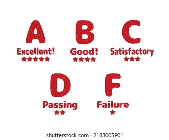 Exam score stamp vector illustration set for school use etc.