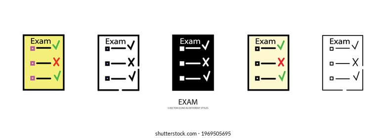 Exam set vector type icon